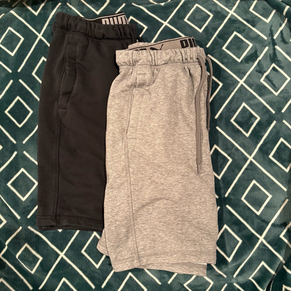 Bundle of 2 Pairs Puma Men’s French Terry Shorts | Size: Medium